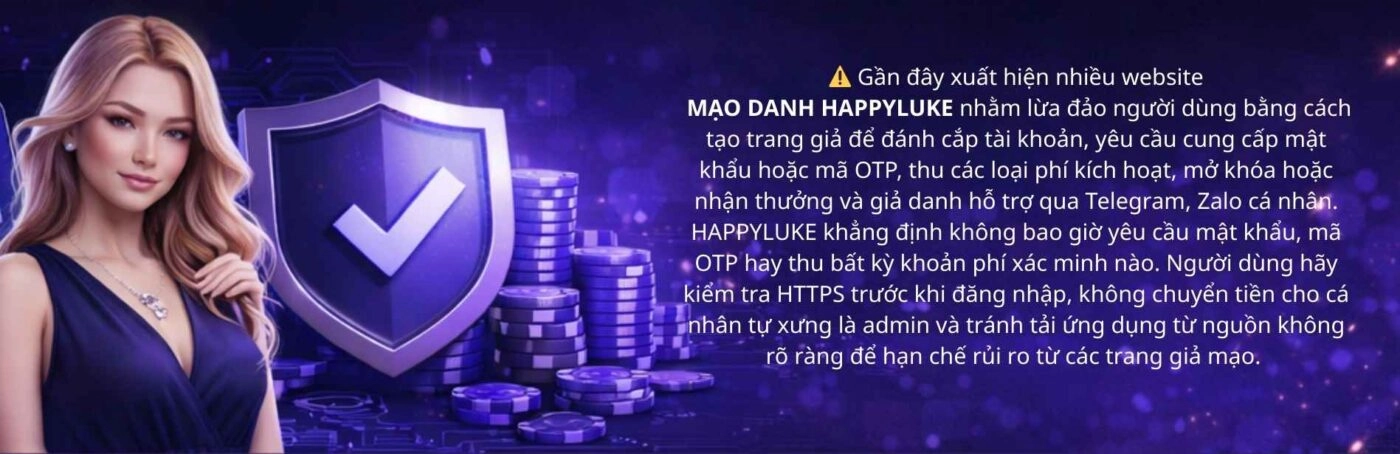 Cảnh báo giả mạo happyluke